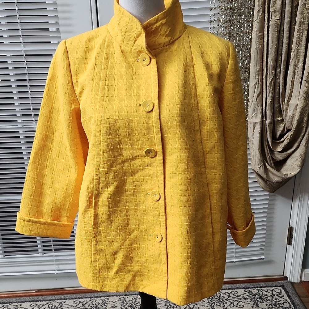 Linea by Louis Dell'Olio Textured Yellow Blazer